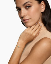 Micro Chatelaine® Chain Bracelet in 18K Yellow Gold with Turquoise, 4mm